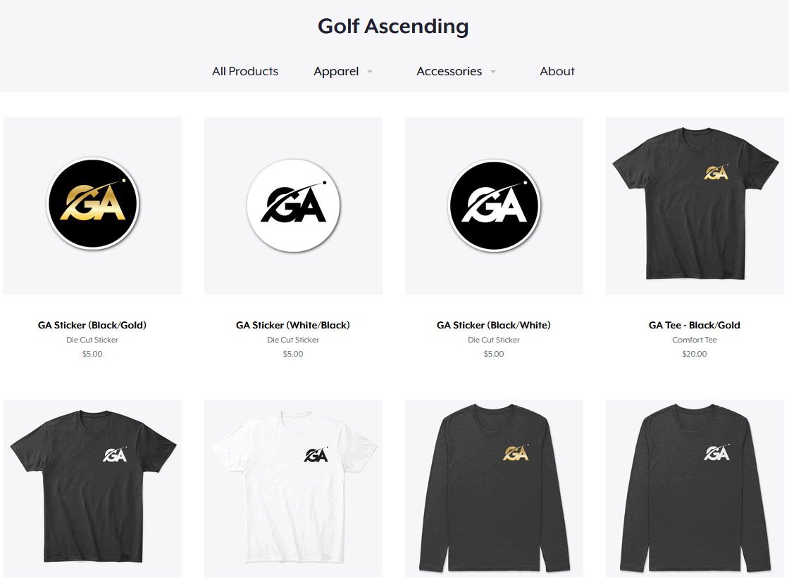 Golf Ascending Merch Store